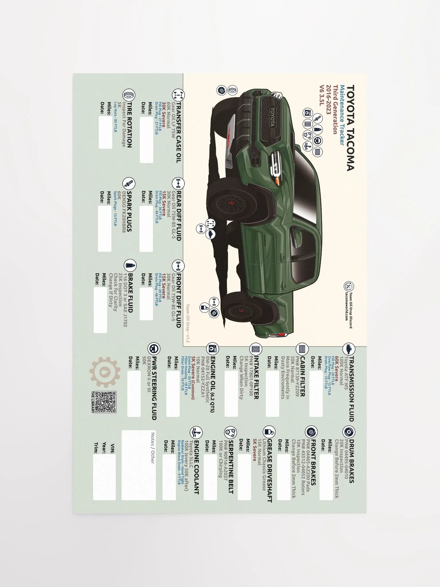 3RD GEN MAINTENANCE TRACKER V1.2 - Army product image (5)