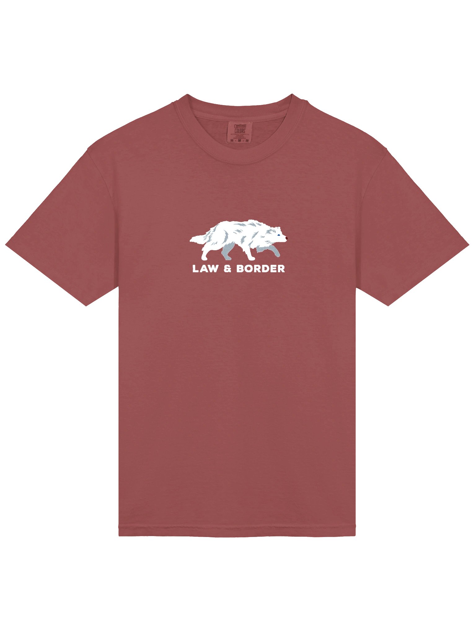 Law and Border T-Shirt(Embroidered) of a Border Collie(Double Merle/White) product image (6)