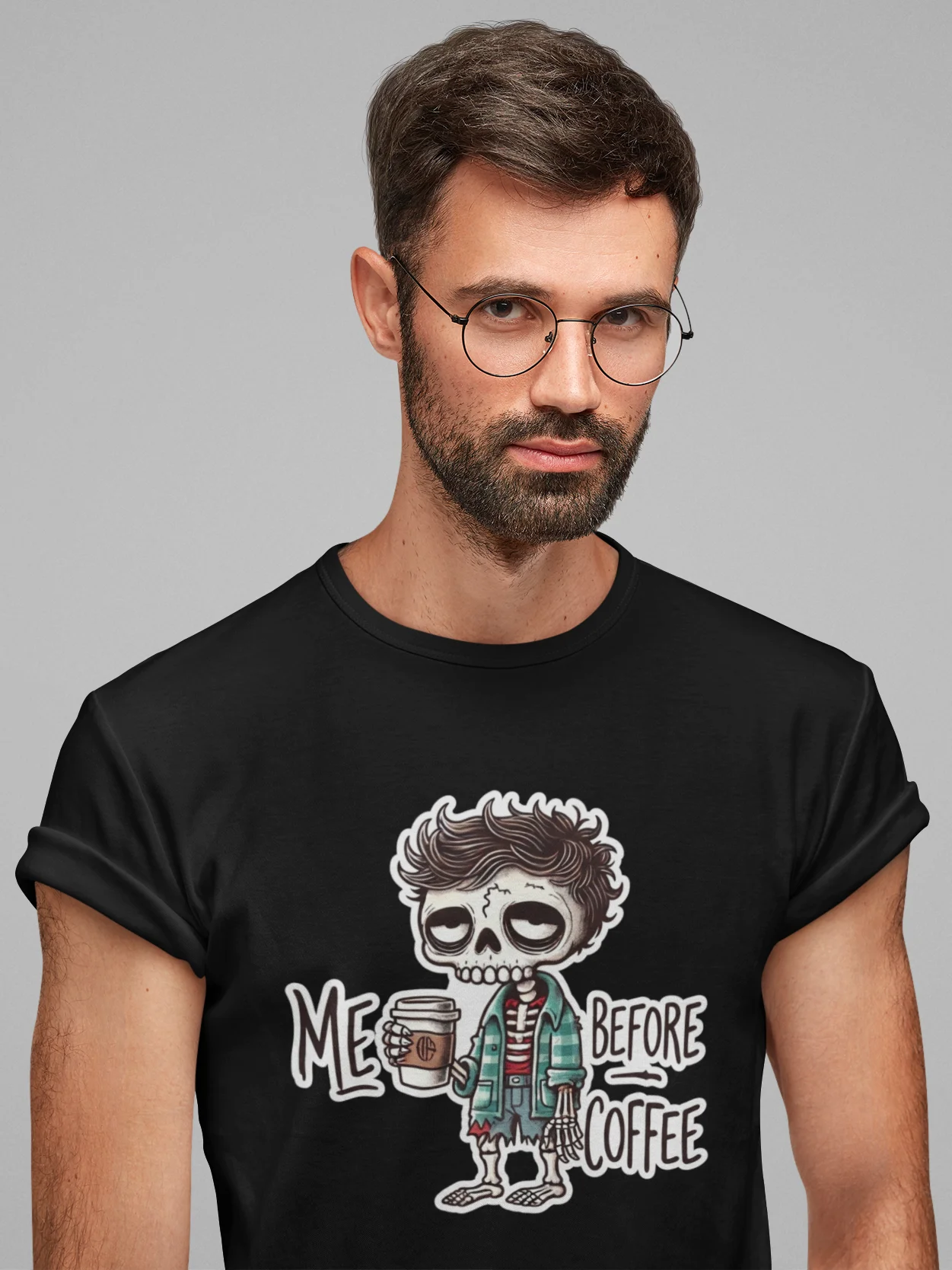 "Me Before Coffee" Zombie Guy T-Shirt product image (2)