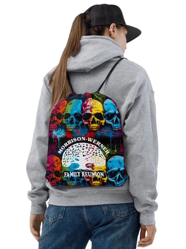 "Graffiti Skulls" Drawstring Bag product image (2)