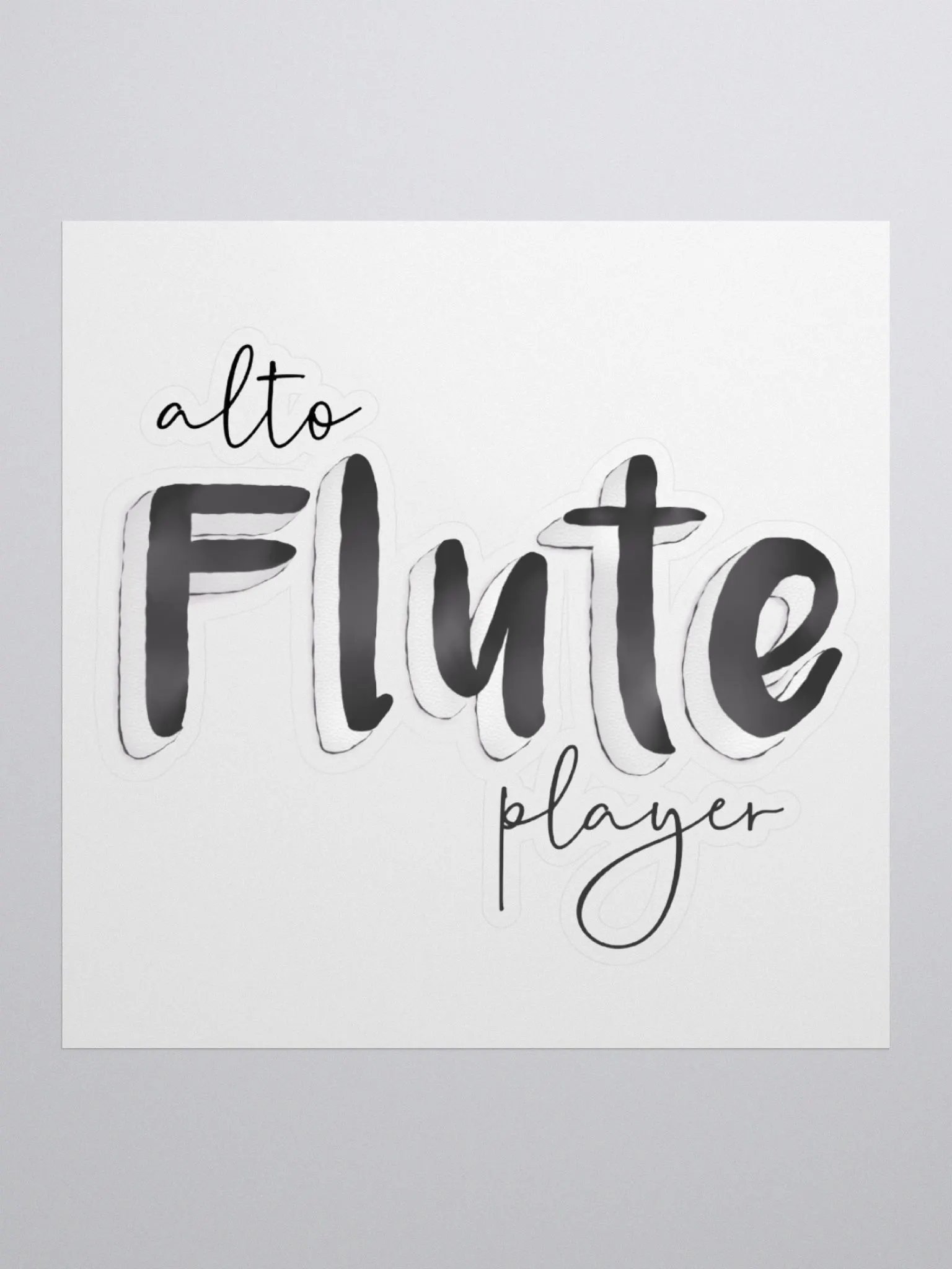 3D Alto Flute Player Typography Sticker product image (1)