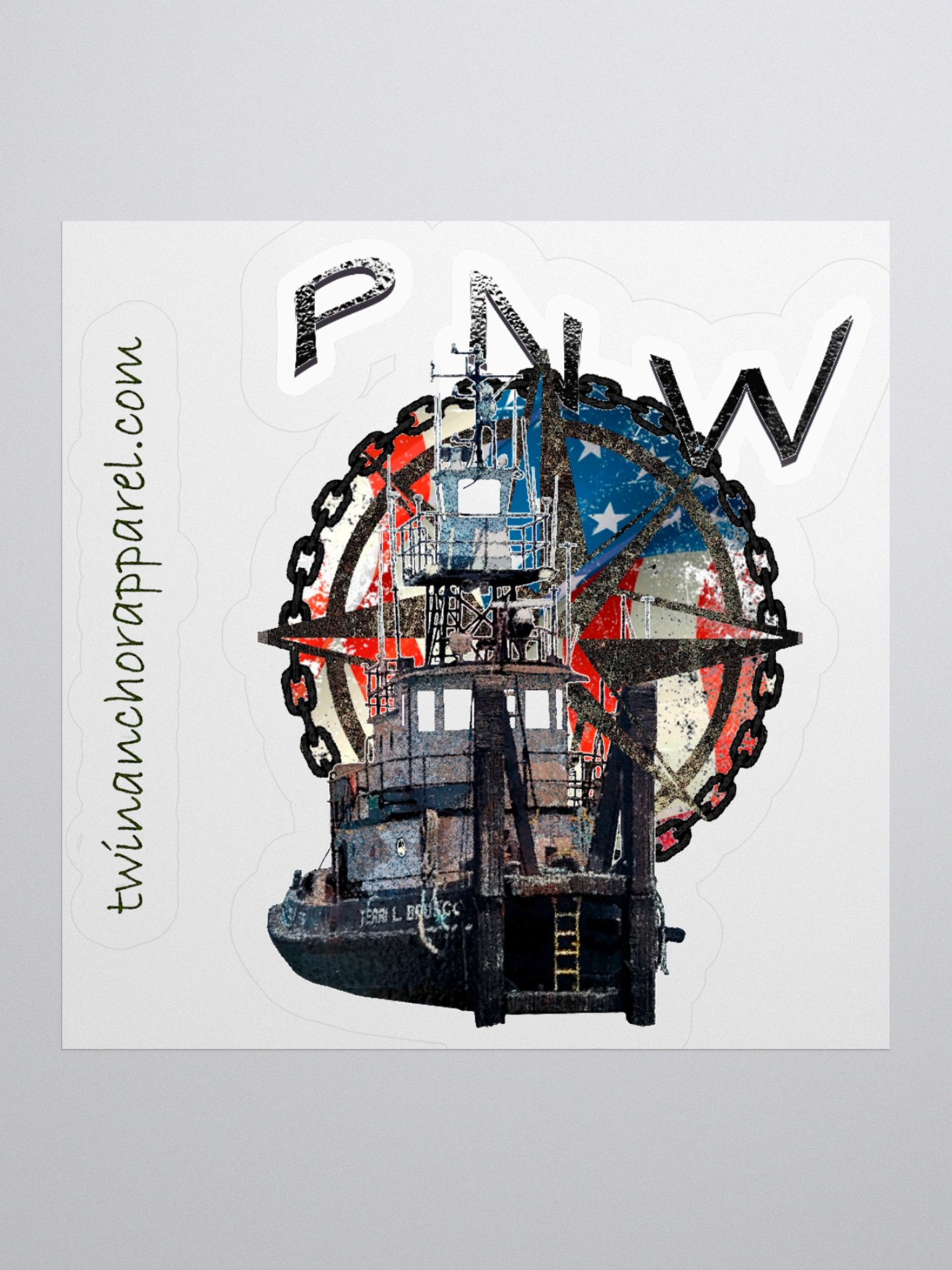 Flage PNW Compass Rose Terri L. Brusco Kiss Cut Stickers product image (1)