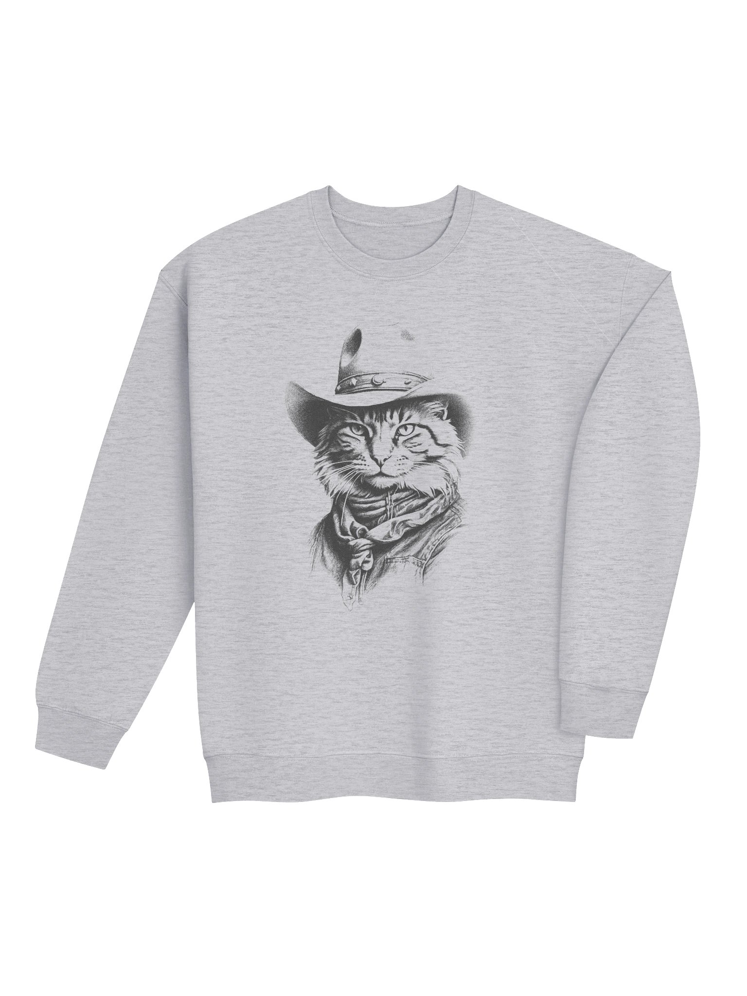 Funny Cowboy Cat Sweatshirt, Vintage Western Cat Crewneck, Cute Cat Lover Gift, Aesthetic Graphic Sweatshirt Unisex product image (4)