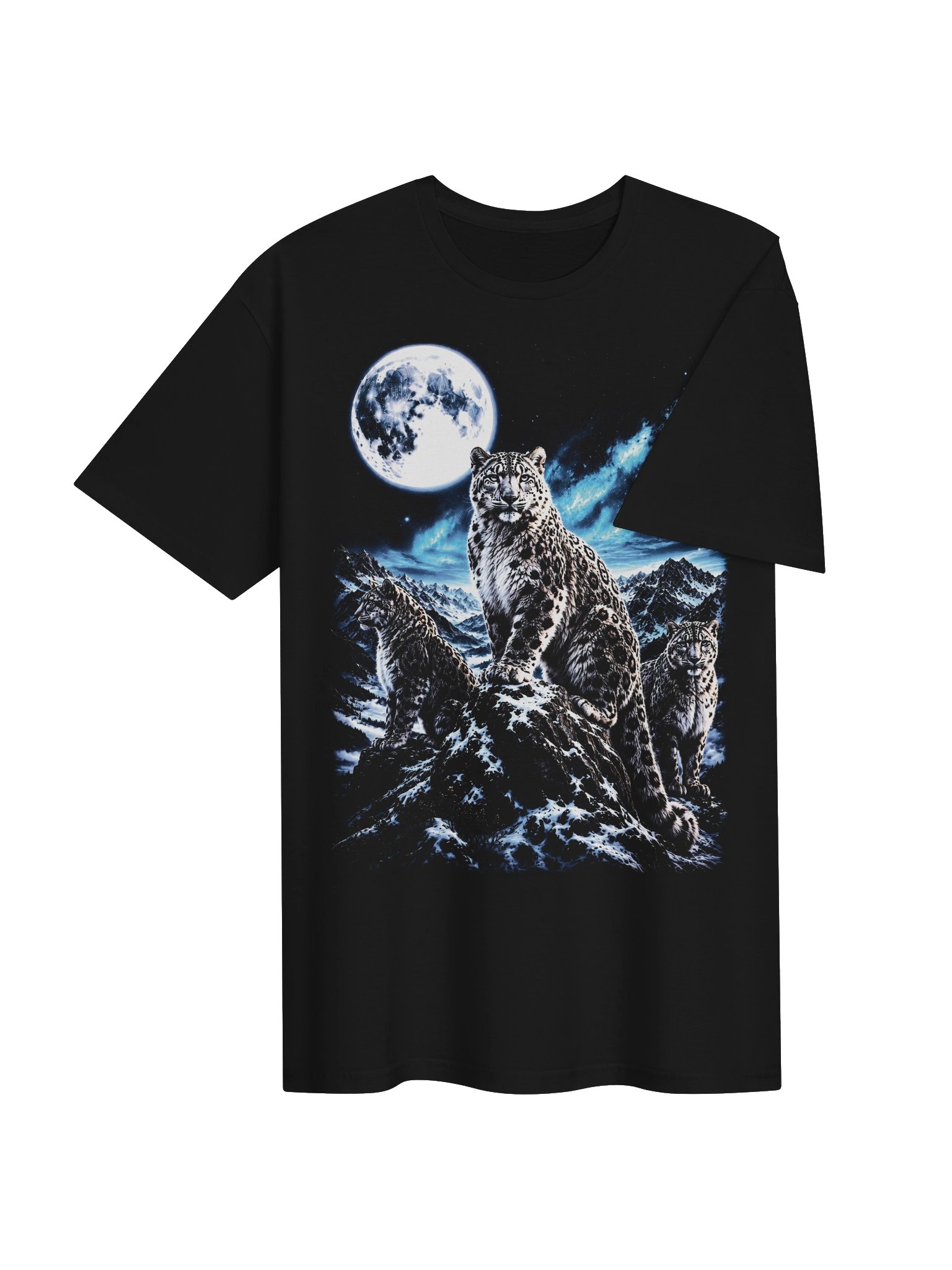 Snow Leopard Howling Moon Tshirt | Legendary Wildlife Shirt product image (3)