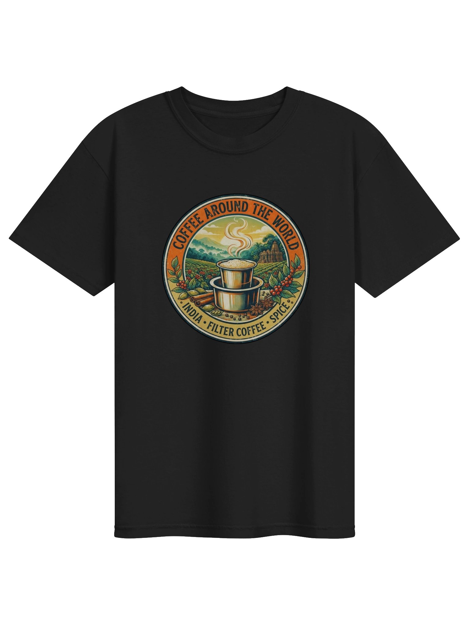 Coffee Around the World – India Filter Coffee & Spice T-Shirt product image (4)