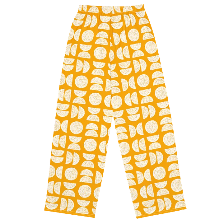 Orange Geometric Shapes Unisex Wide-Leg Pants product image (2)