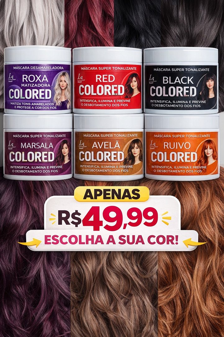 MASCARA POTENTE PARA CABELO COM PIGMENTAÇÃO- ESCOLHA E JA ENTRE EM CONTATO COMIGO PARA ESCOLHER A COR IDEAL PARA VOCÊ!!! product image (1)