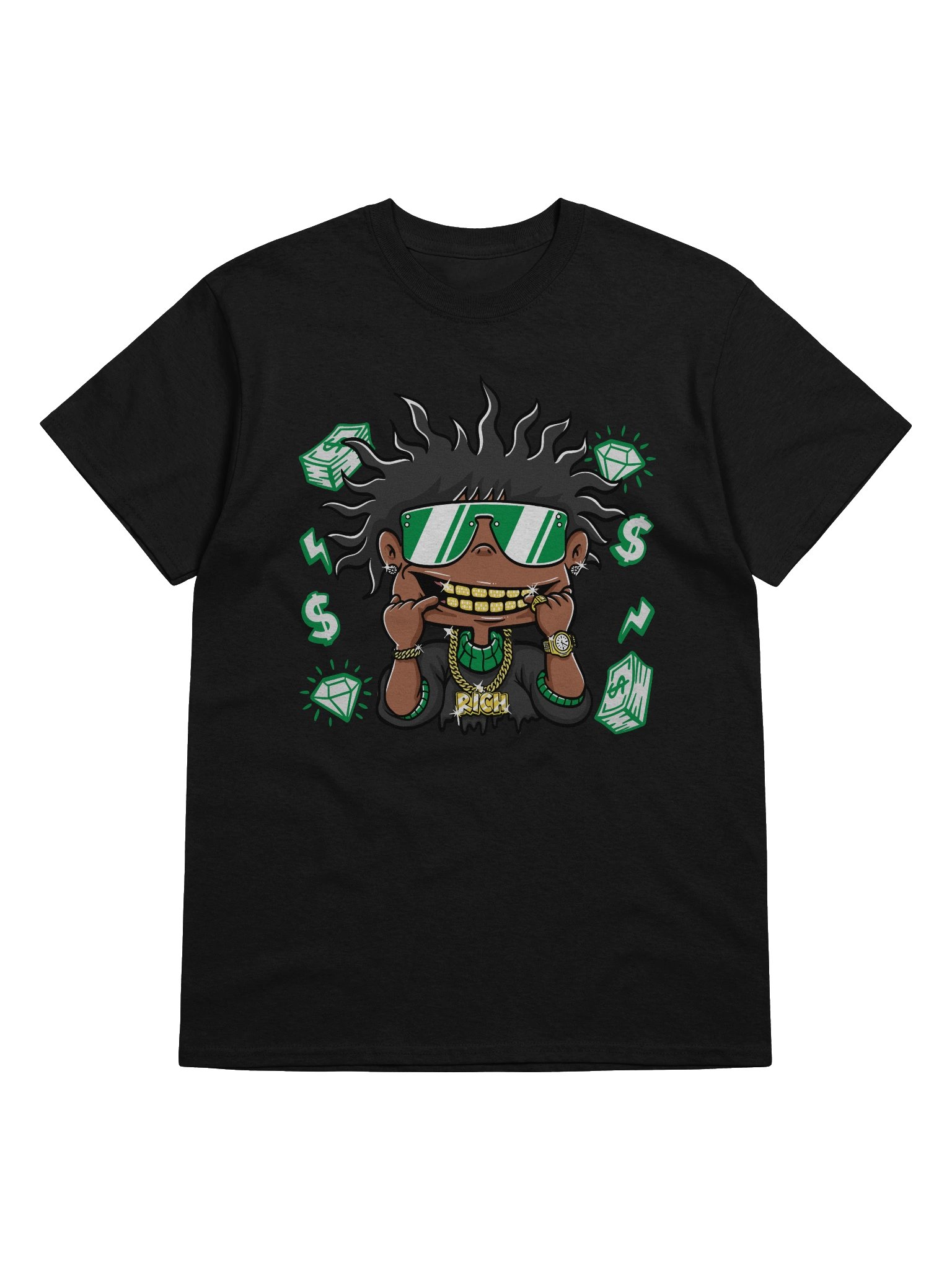 Rich Vibes Cartoon T-Shirt - Unisex T-Shirt – Premium Printed T-Shirt for Everyday Casual & Streetwear product image (5)