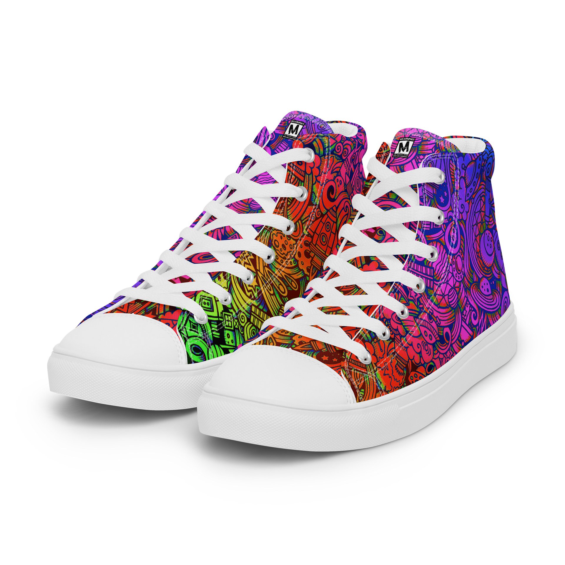 Rainbow Space Scribble - Women's High Tops | #MadeByMELO product image (8)
