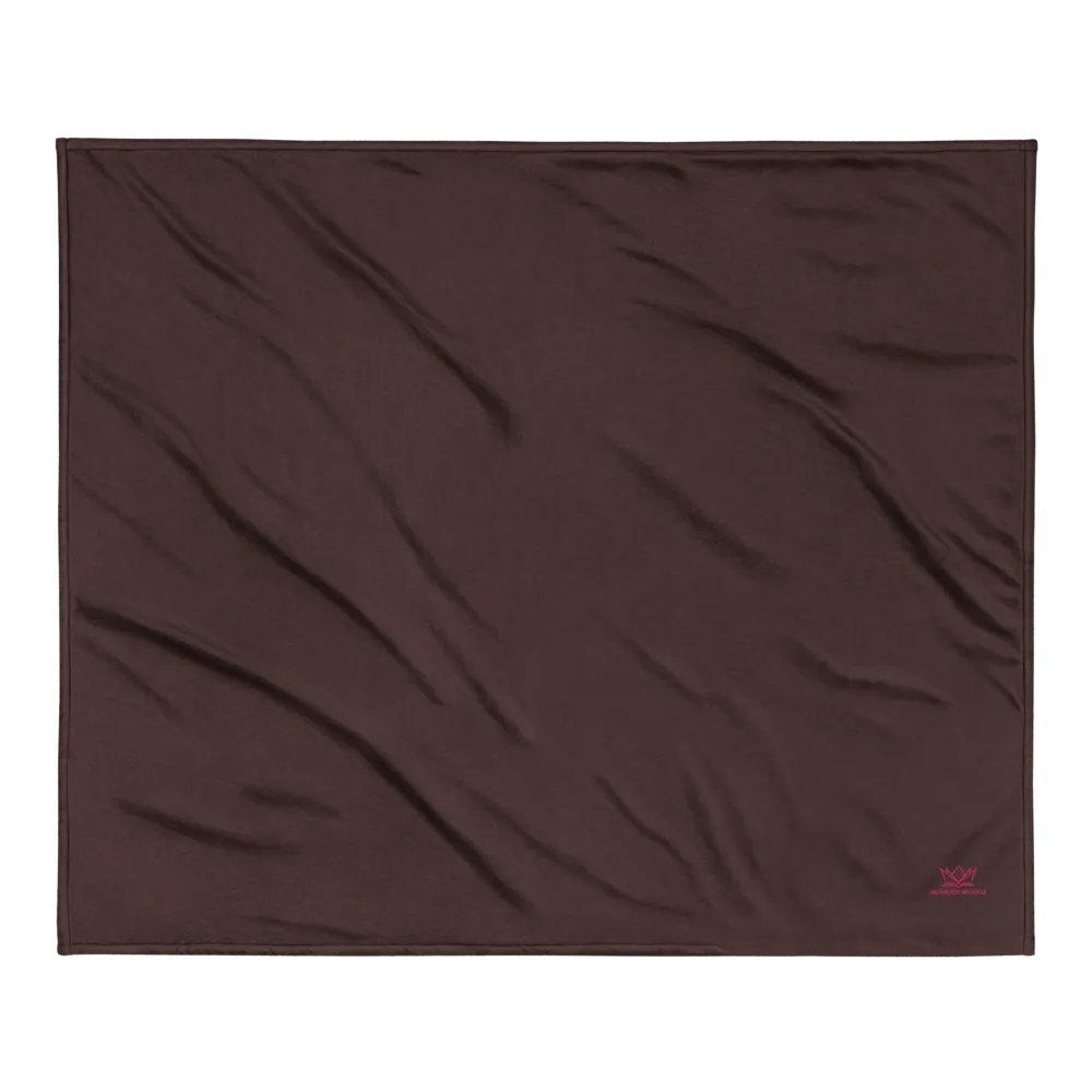 Bearded Woodz Embroider Sherpa Blanket (Brown/ Flamingo) product image (2)