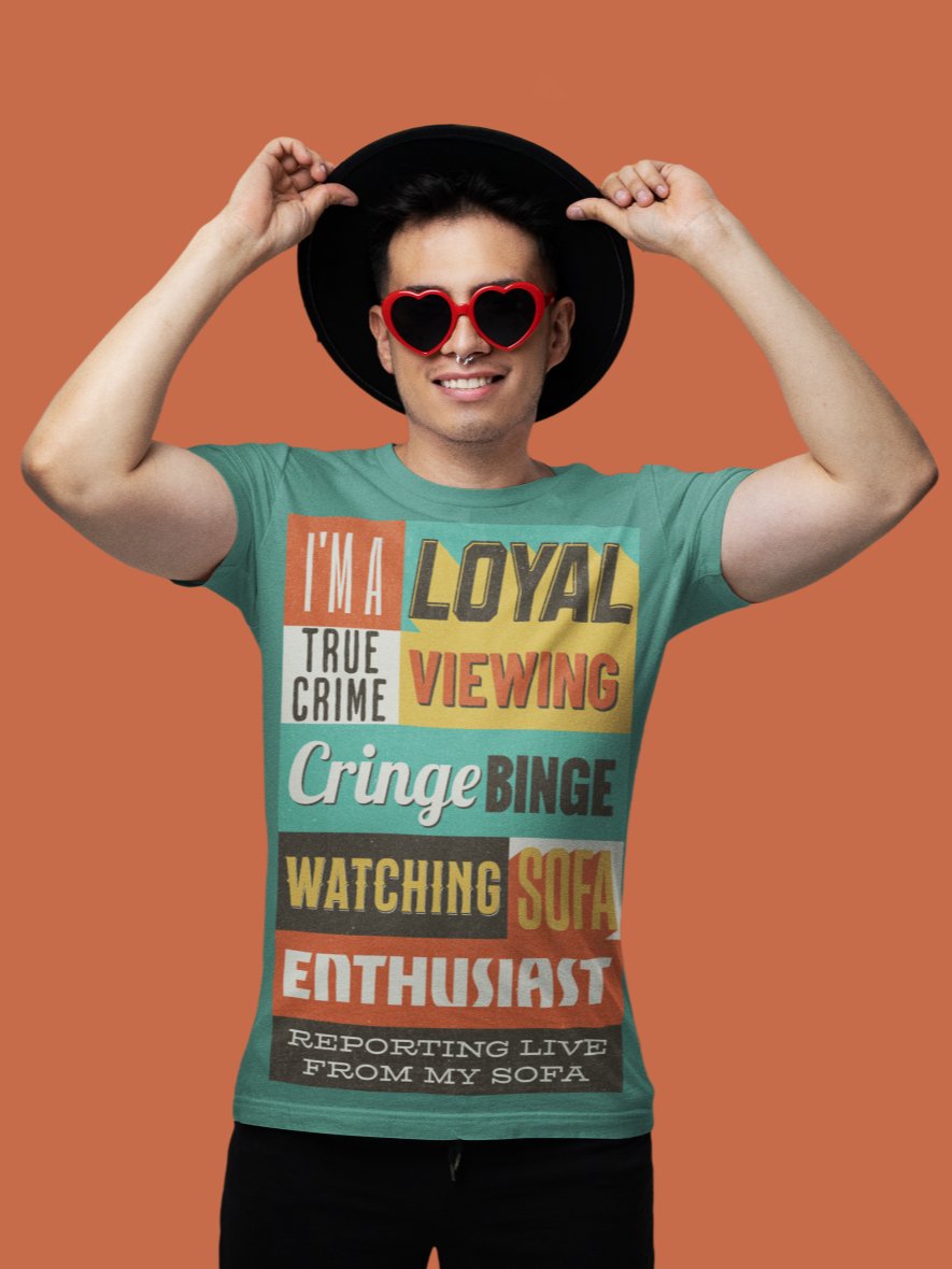 Loyal Cringe Binge Sofa Enthusiast Tee product image (73)