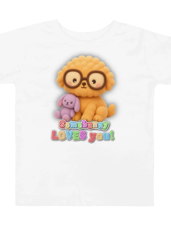 Somebunny Loves You Dog Holding Bunny Toddler T-Shirt product image (4)