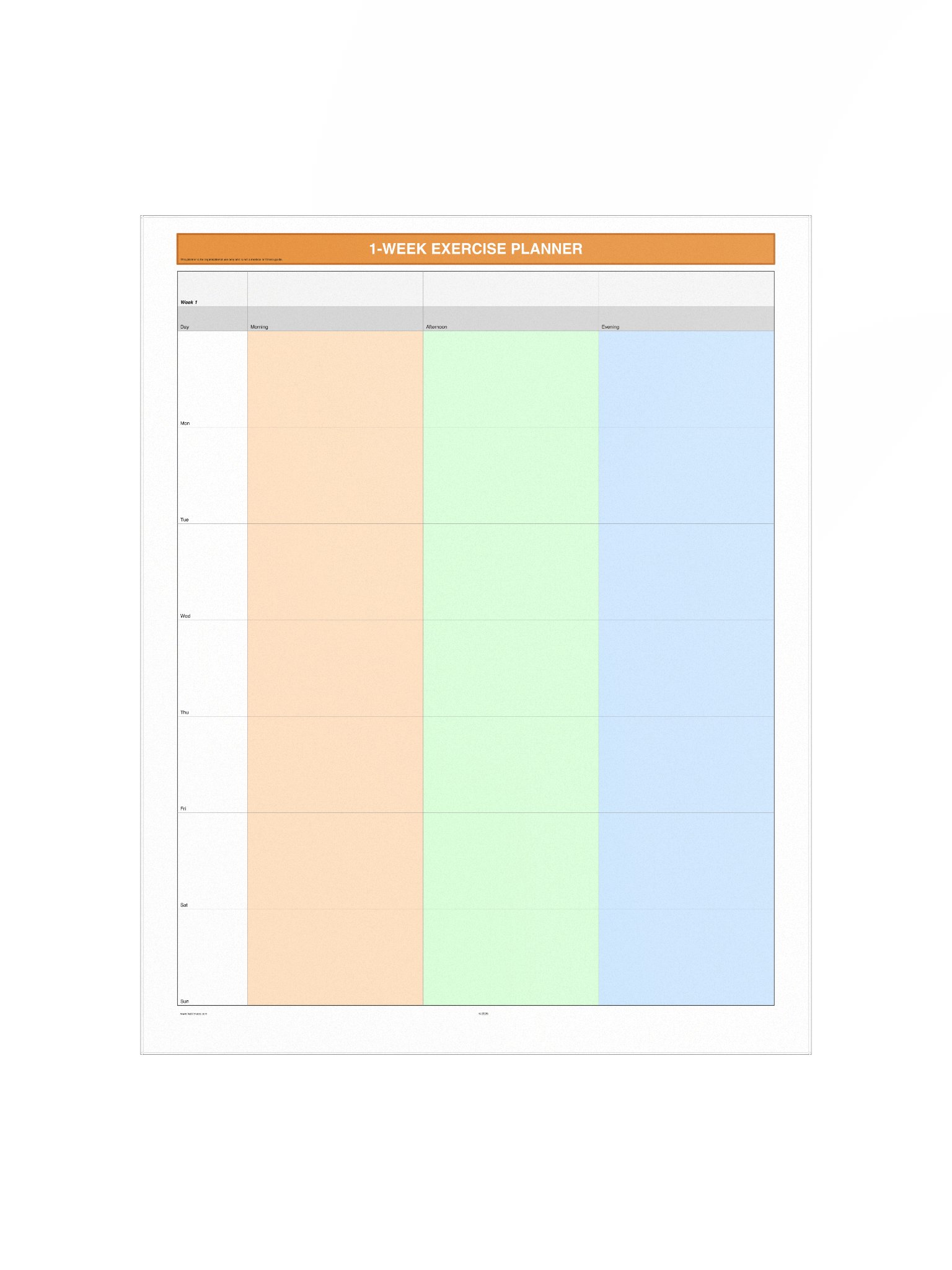 1 Week Exercise Planner product image (2)