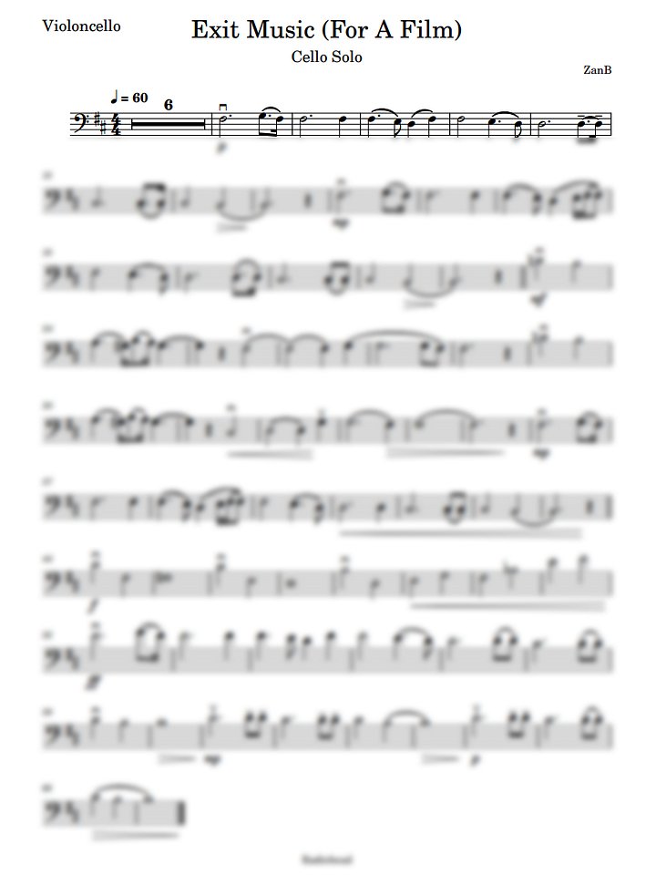 Radiohead - Exit Music (for a film) (Cello Solo) product image (1)