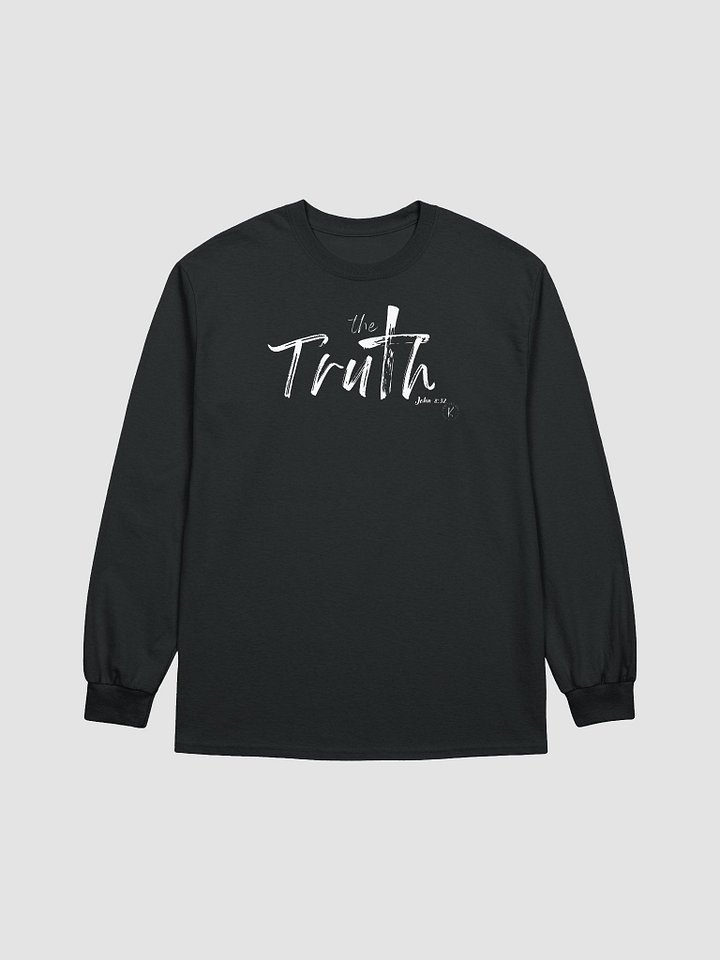 The Truth black long sleeve with white graphic product image (1)