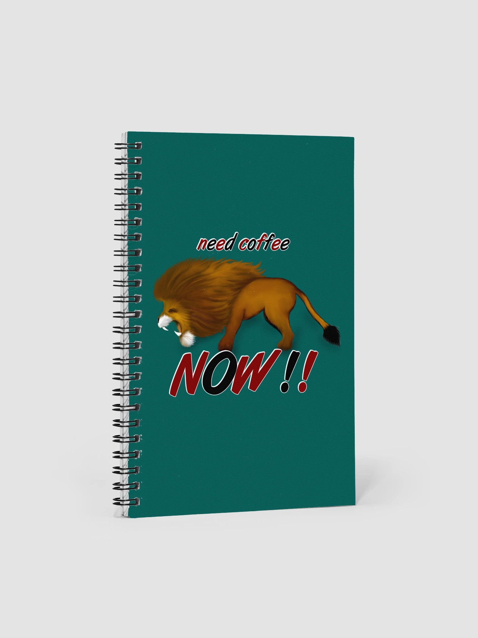 Lion "Need Coffee NOW" Spiral Notebook product image (1)