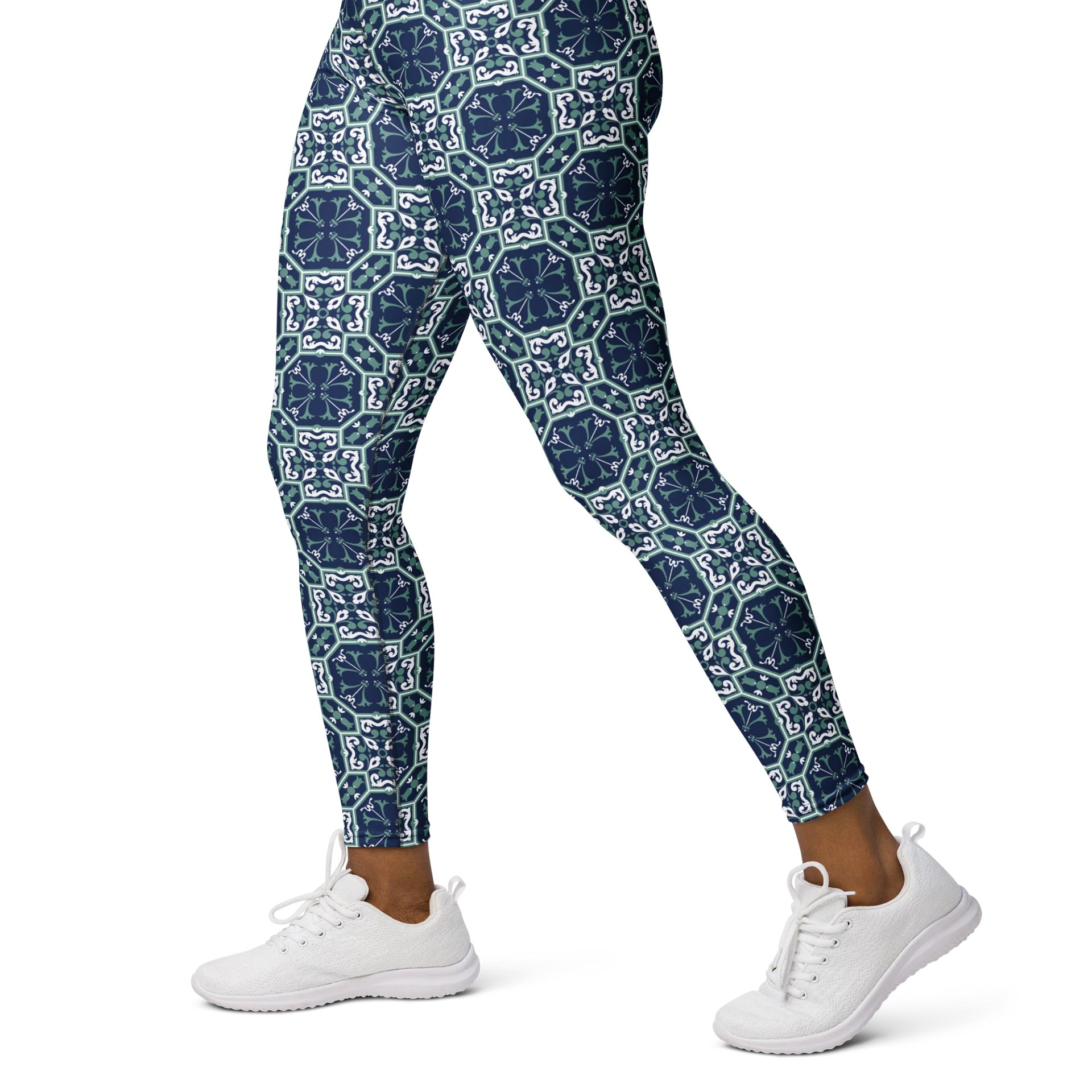 Geometric Elegance High-Waist Patterned Leggings product image (3)