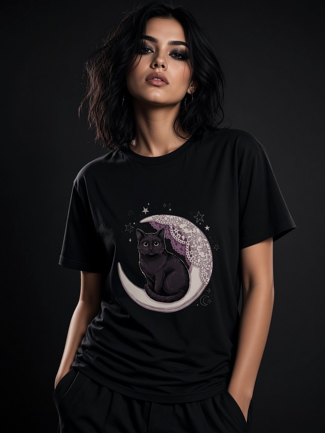 The Midnight Familiar // Celestial Cat Heavyweight Tee product image (1)
