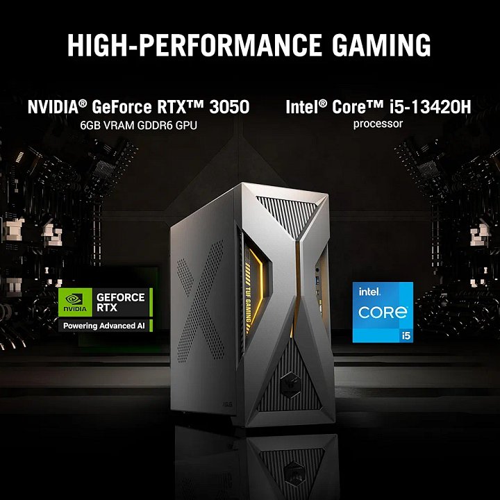 ASUS T500,13th Gen,Intel Core i5-13420H,Gaming Tower(RTX 3050-6GB/16GB RAM/1TB SSD/Windows 11/M365 Basic (1Year)*/Office Home 2024/with Gaming RGB Keyboard & Mouse product image (2)