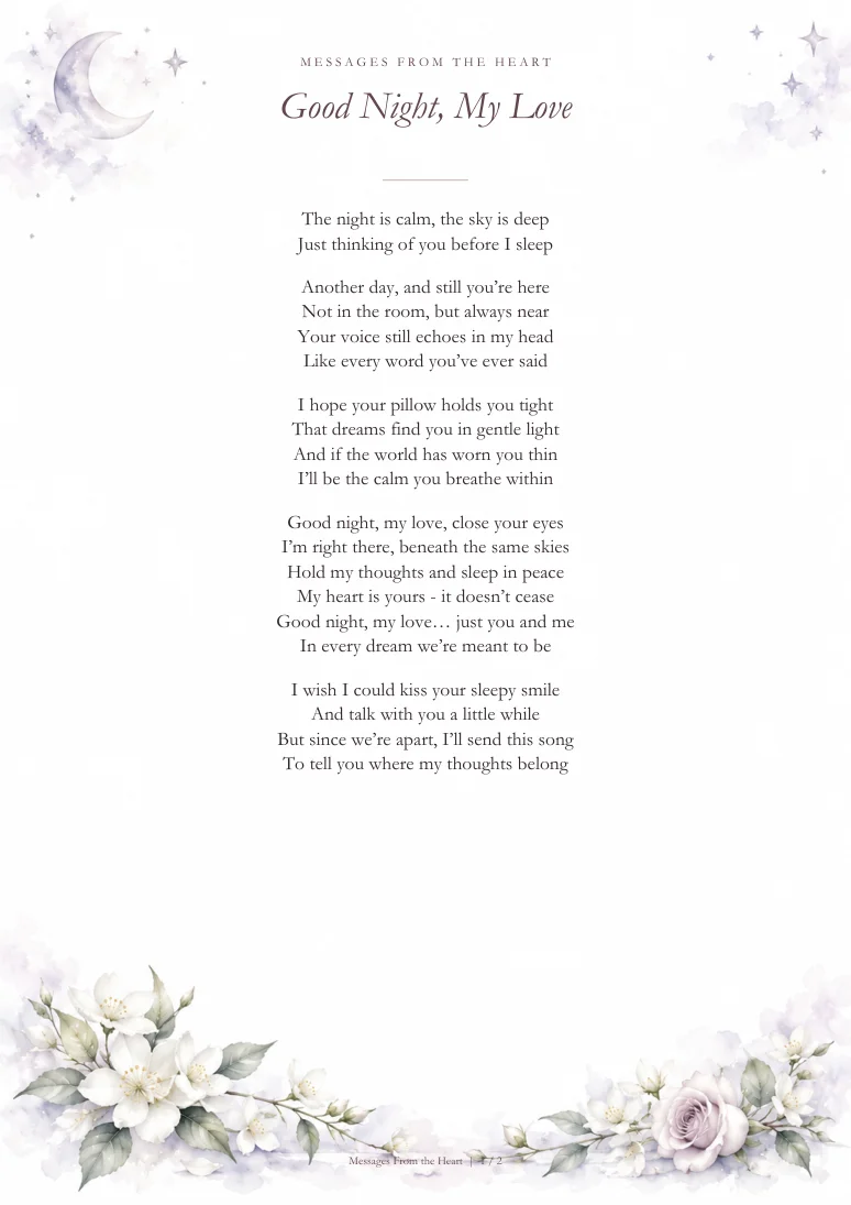 Good Night, My Love — MP3 + Printable Lyrics product image (2)