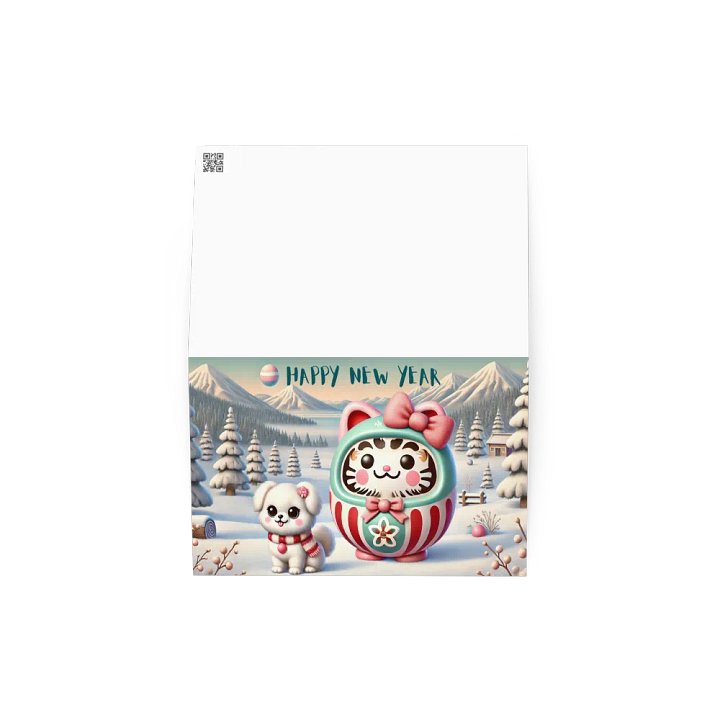 Festive Furry Friends Daruma New Year Card product image (4)