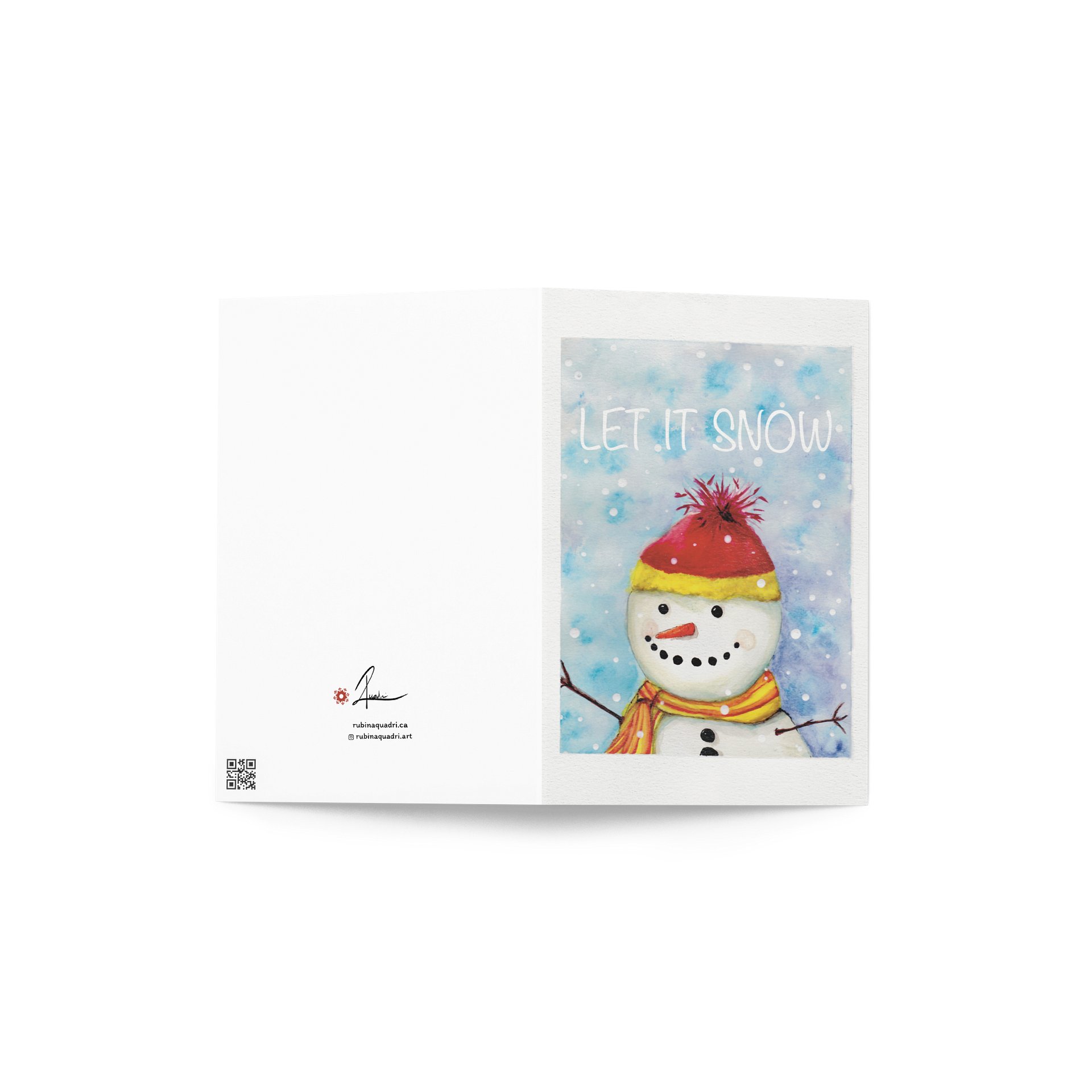Let It Snow | Watercolor Snowman Holiday Card product image (2)