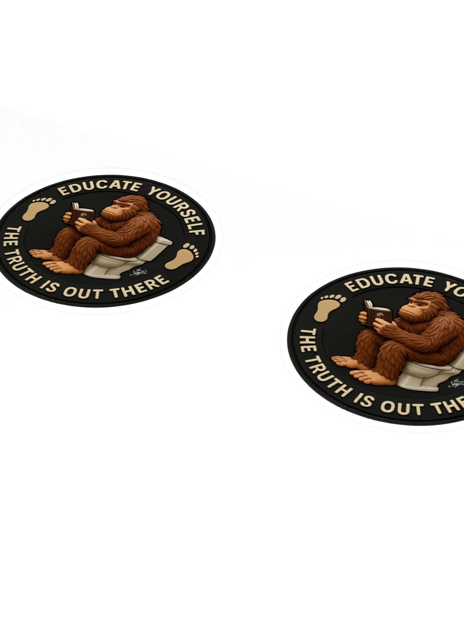 Educate Yourself Bigfoot Sticker – Funny Sasquatch Bathroom Truth Meme product image (1)