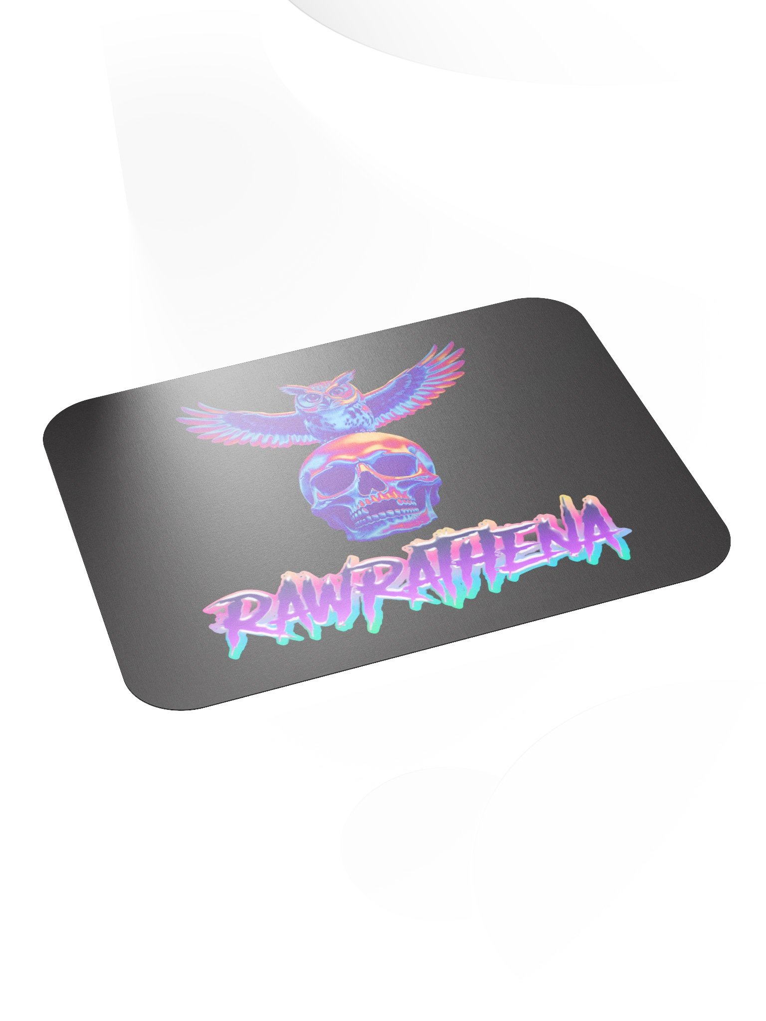 Neon Owl Skull Mouse Pad product image (4)