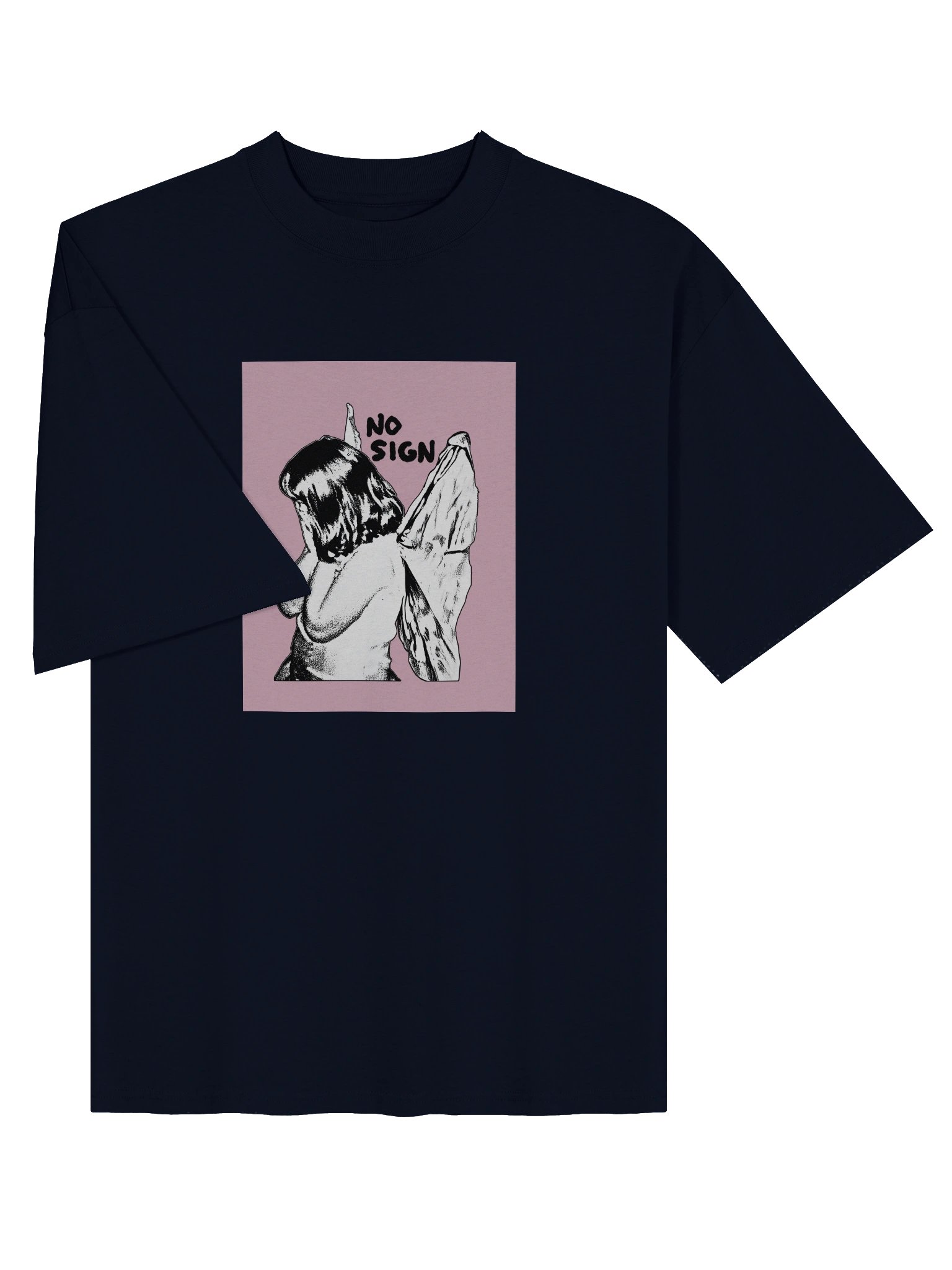 "NO SIGN" pink unisex boxy tee product image (7)
