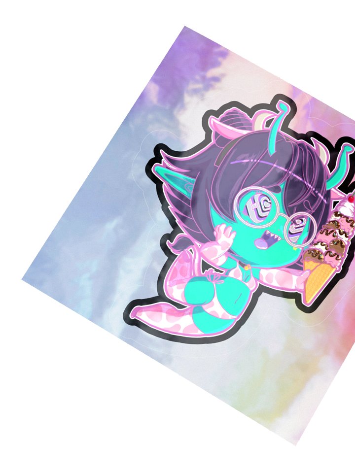 I Scream Chibi Kiss-Cut Holographic Sticker Strawberry Milk Edition product image (5)