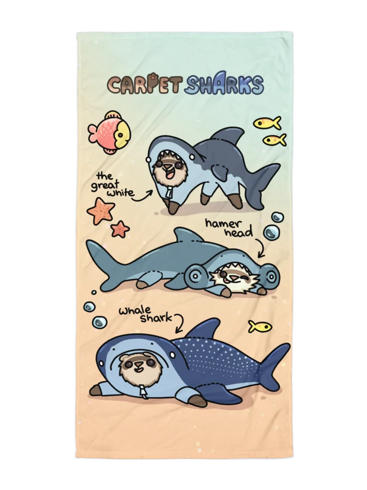 Carpet Sharks on the Beach | Limited Edition Towel product image (3)