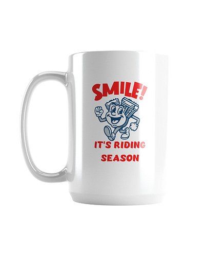 Coffee first, or straight to the gas station? ☕

The Throttle & Iron “Smile!” Mug — Riding Season Edition features a grinning...