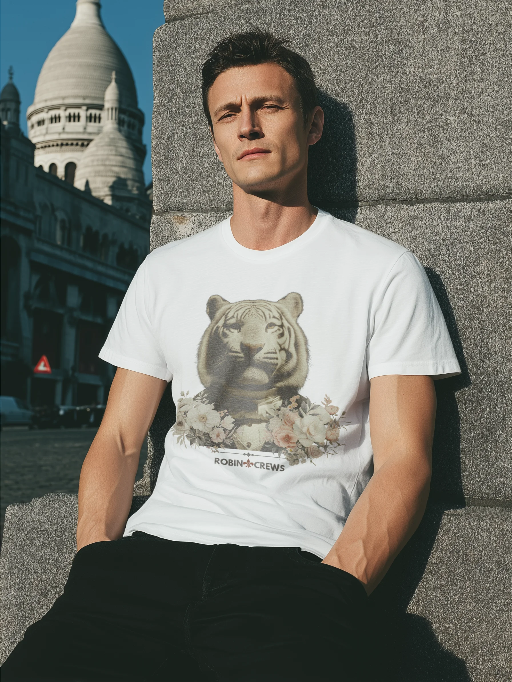 White Tiger Floral T Shirt Vintage Animal product image (9)