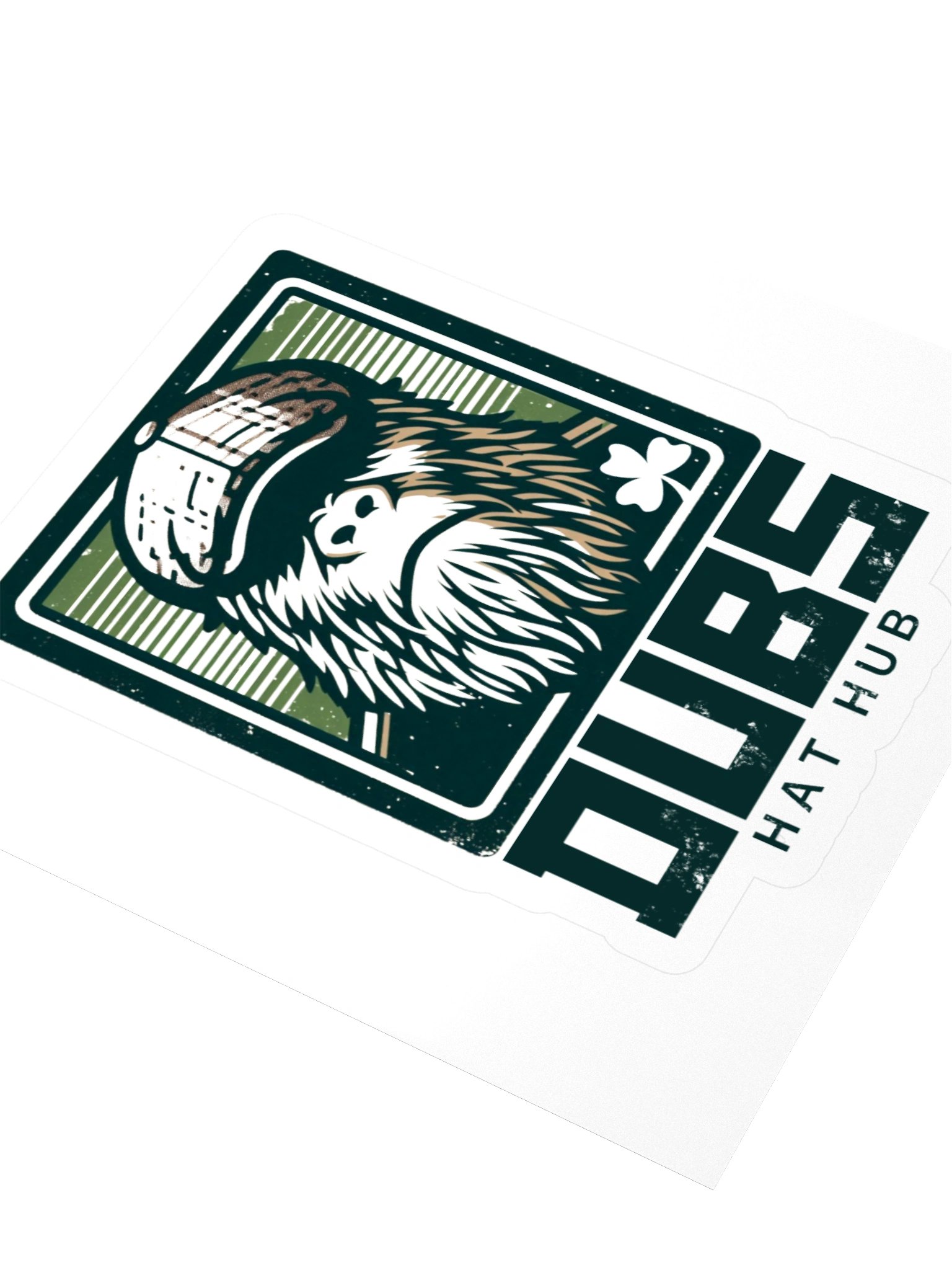 Luck of the Sasquatch Sticker – Irish Capped Cryptid Distressed Sticker | Dubs Hat Hub product image (3)