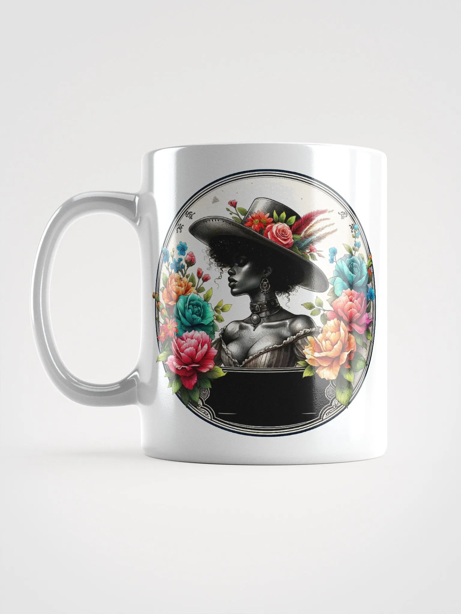 Floral Elegance White Glossy Mug product image (6)