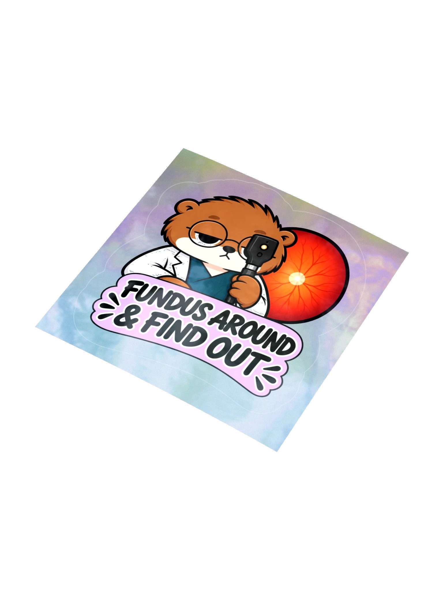 Sleepy Optometrist Fundus Around & Find Out Holographic Sticker Sheet product image (3)