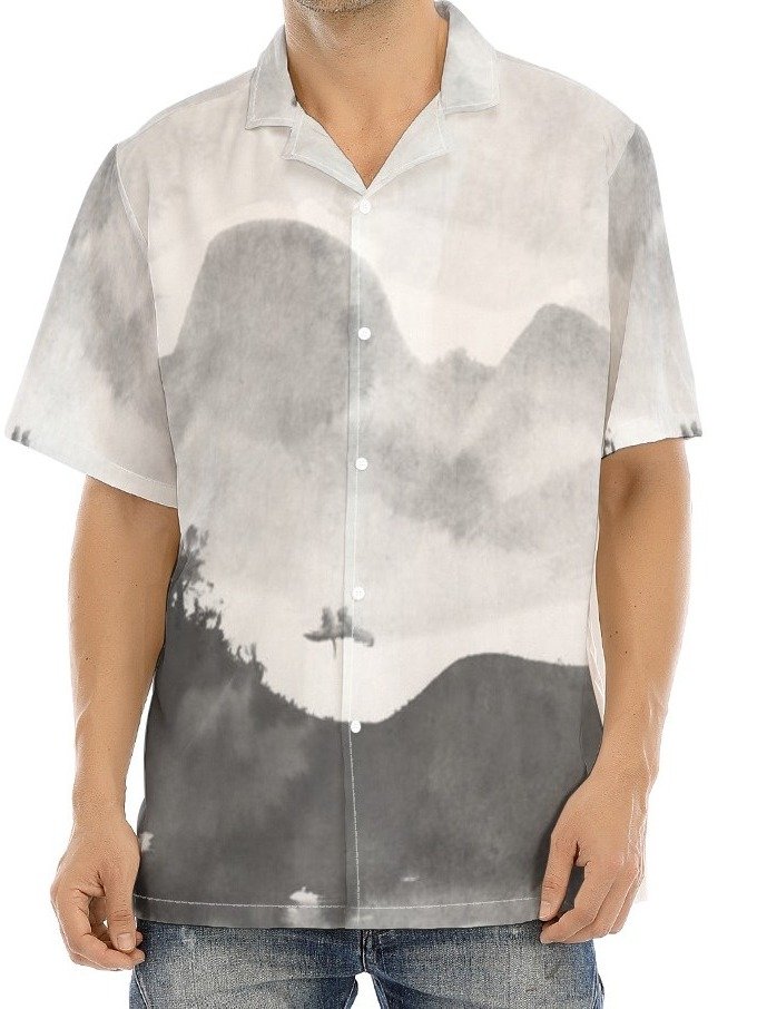 Ink Wash Mountain Cuban Shirt product image (1)
