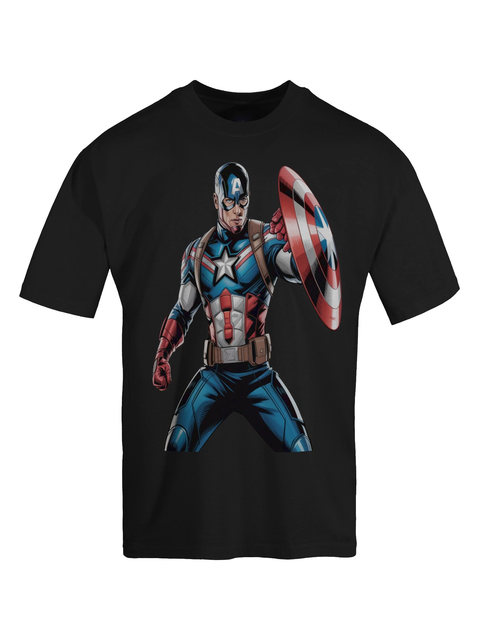 Aegis Abyss: Captain America Shadowed Surge Oversized Faded T-Shirt product image (1)
