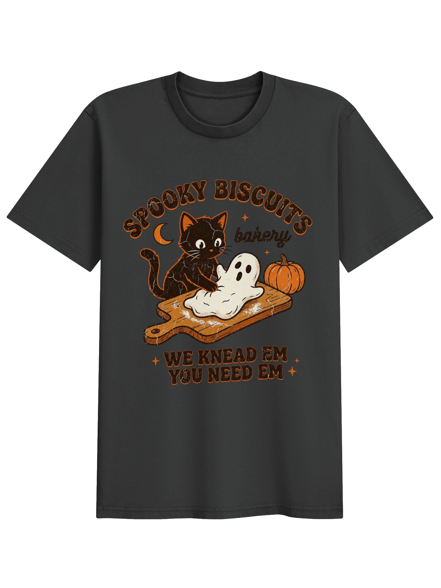 Midnight Roast Tee — Retro Halloween Black Cat Shirt product image (1)
