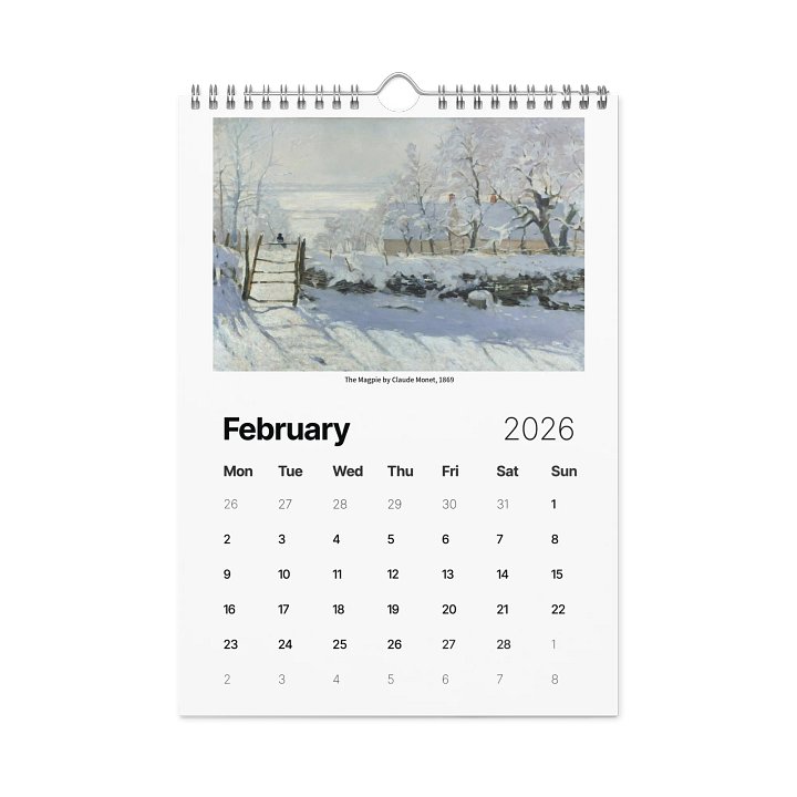 2026 Wall Calendar – Art Masterpieces product image (2)
