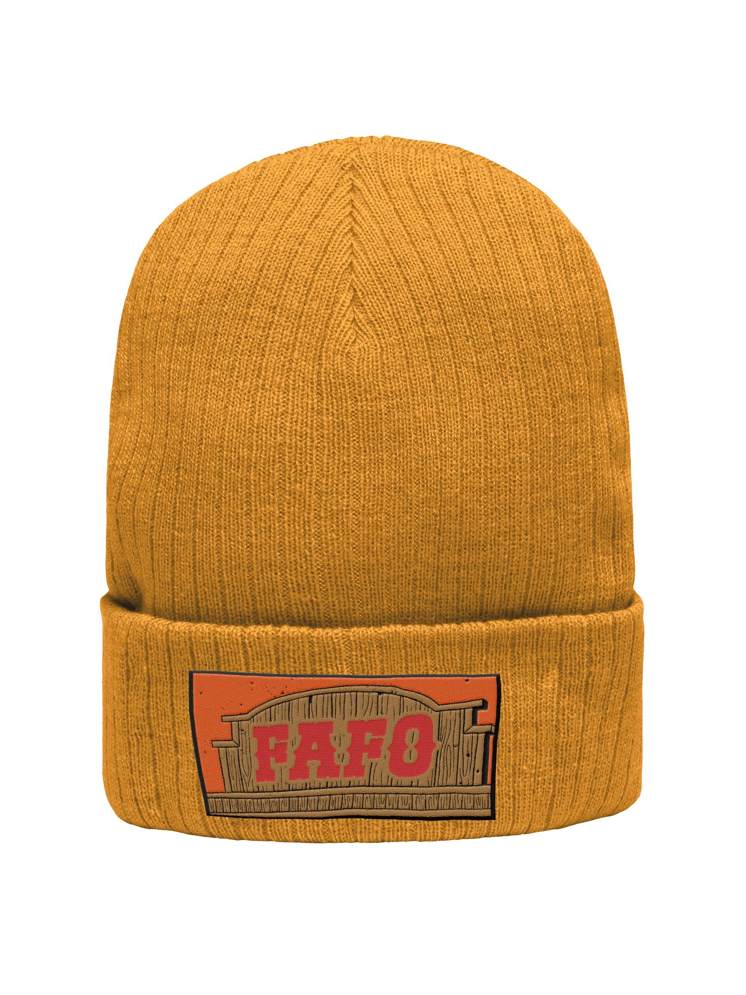FAFO Ribbed Beanie (Mustard) product image (1)