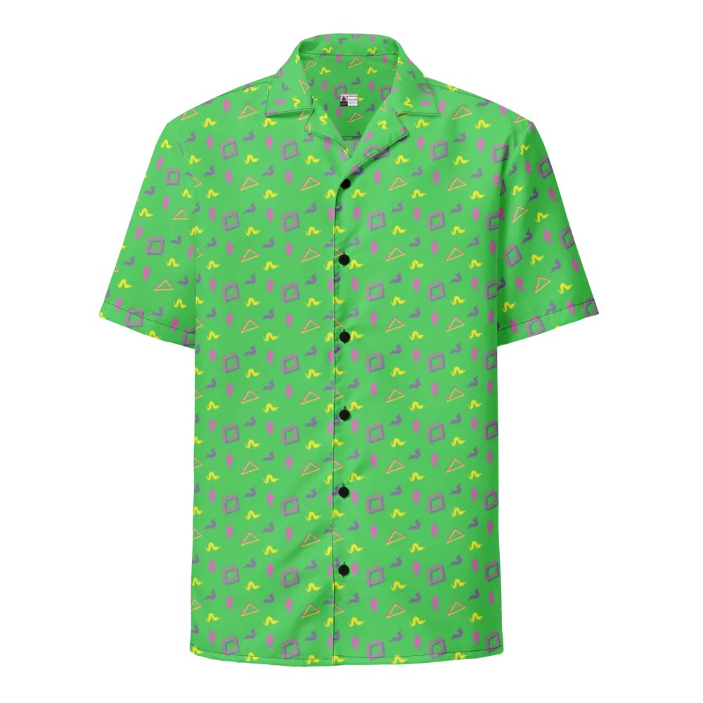 Oh Worm green pattern button down shirt product image (4)