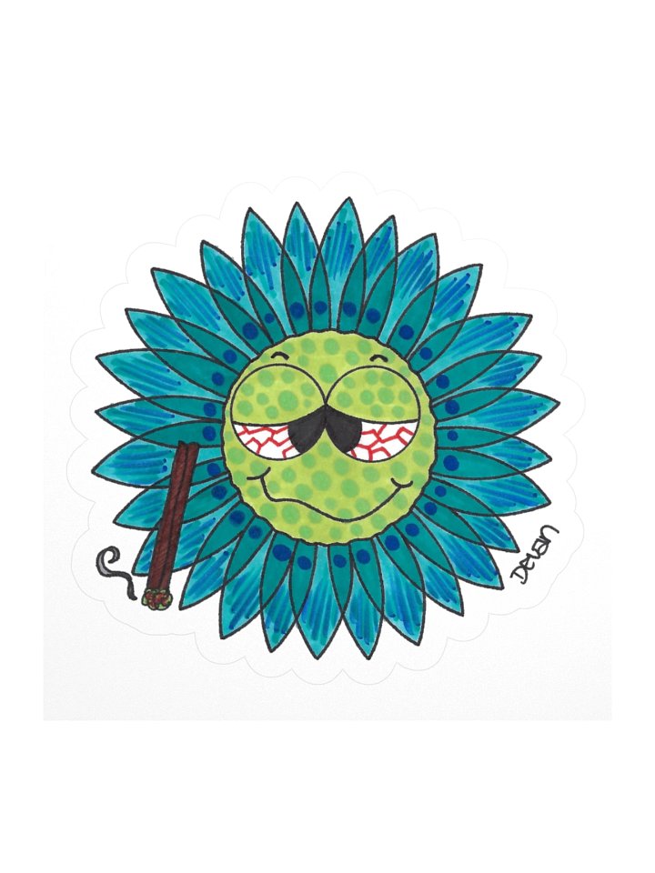 Turquoise Stoner Flower Sticker product image (1)