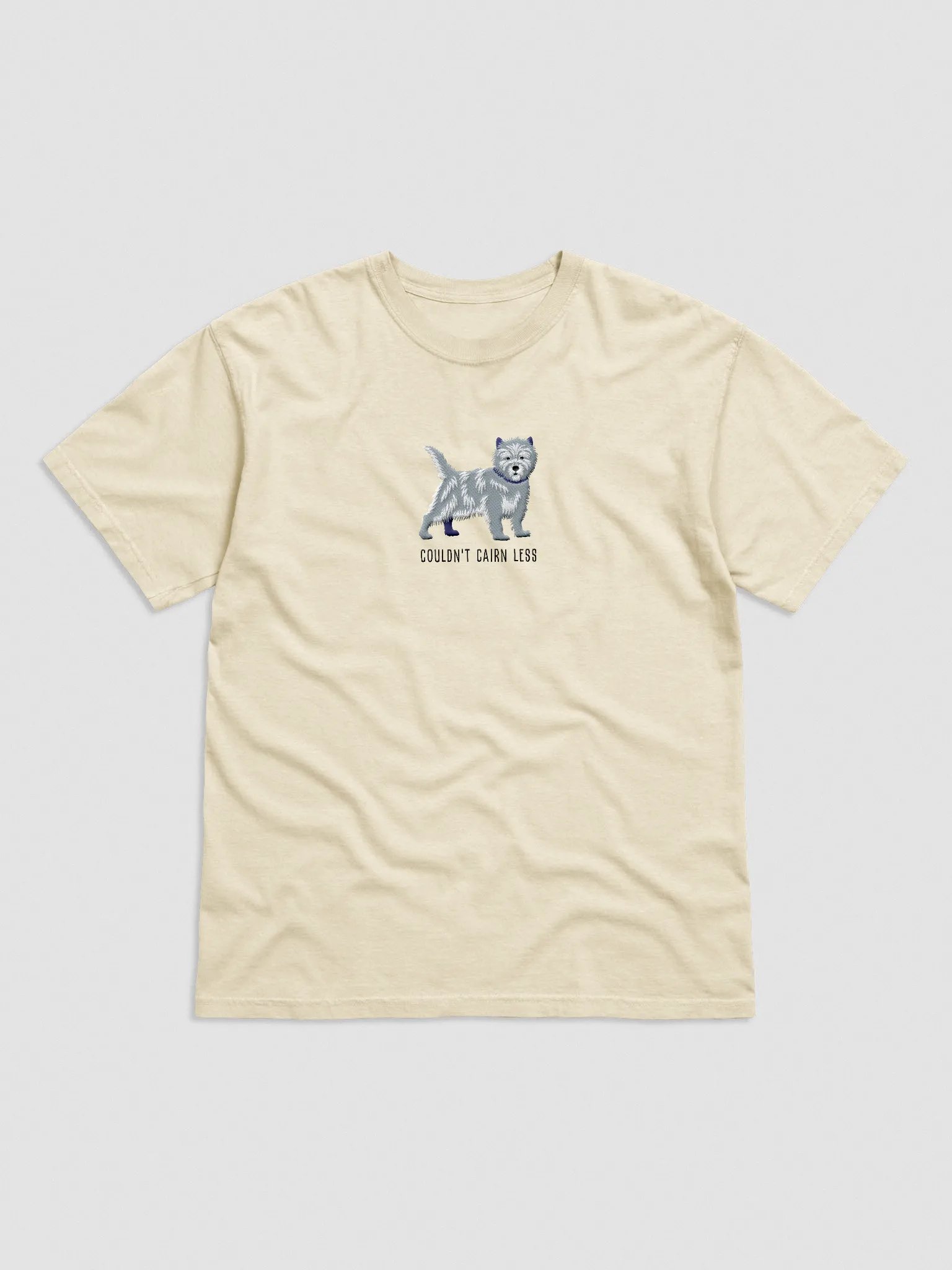 Couldn't Cairn Less T-Shirt(Embroidered) of a Cairn Terrier(Blue Brindle) product image (4)