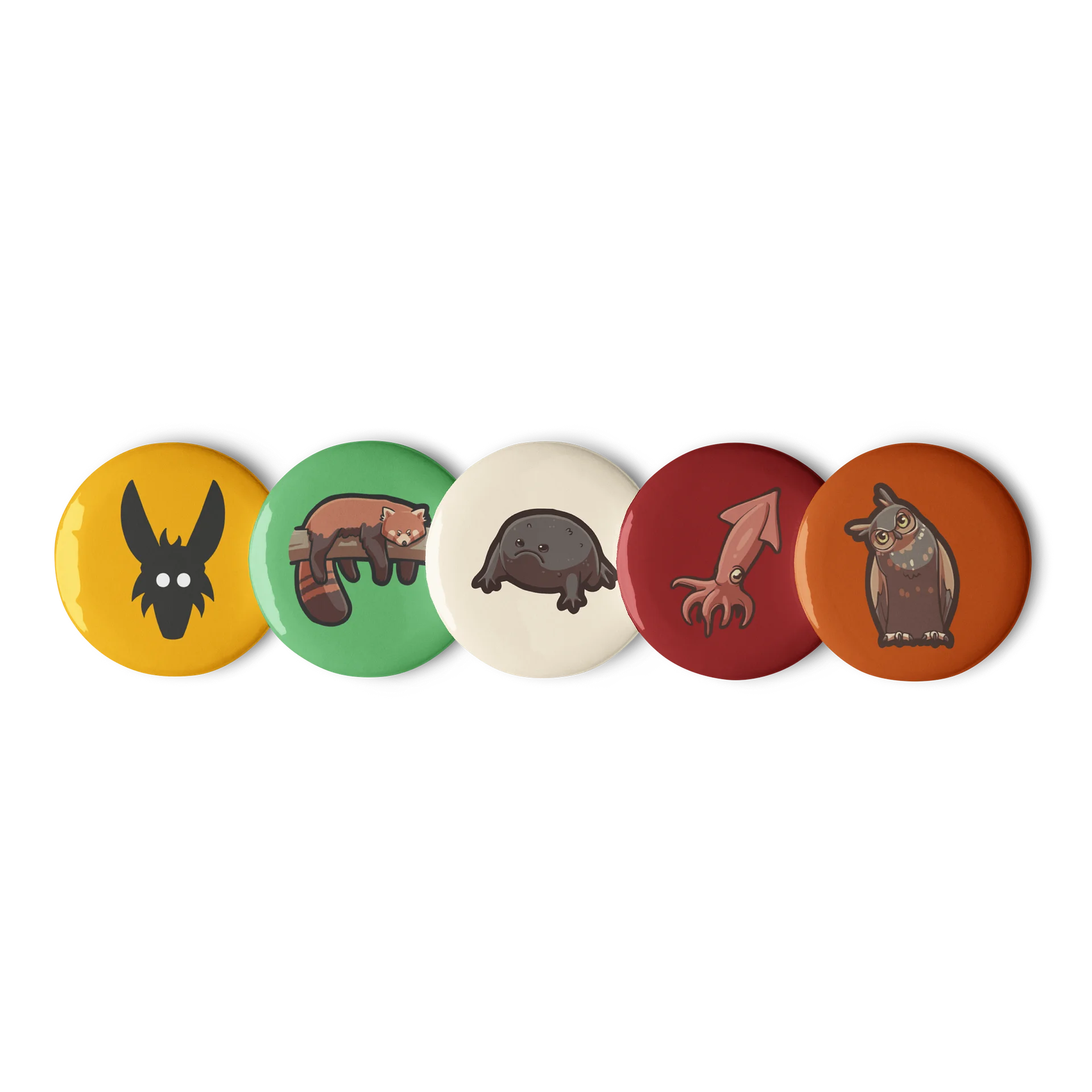 Adorable Animals Pin Buttons - Collection of 5 Animal Designs product image (1)