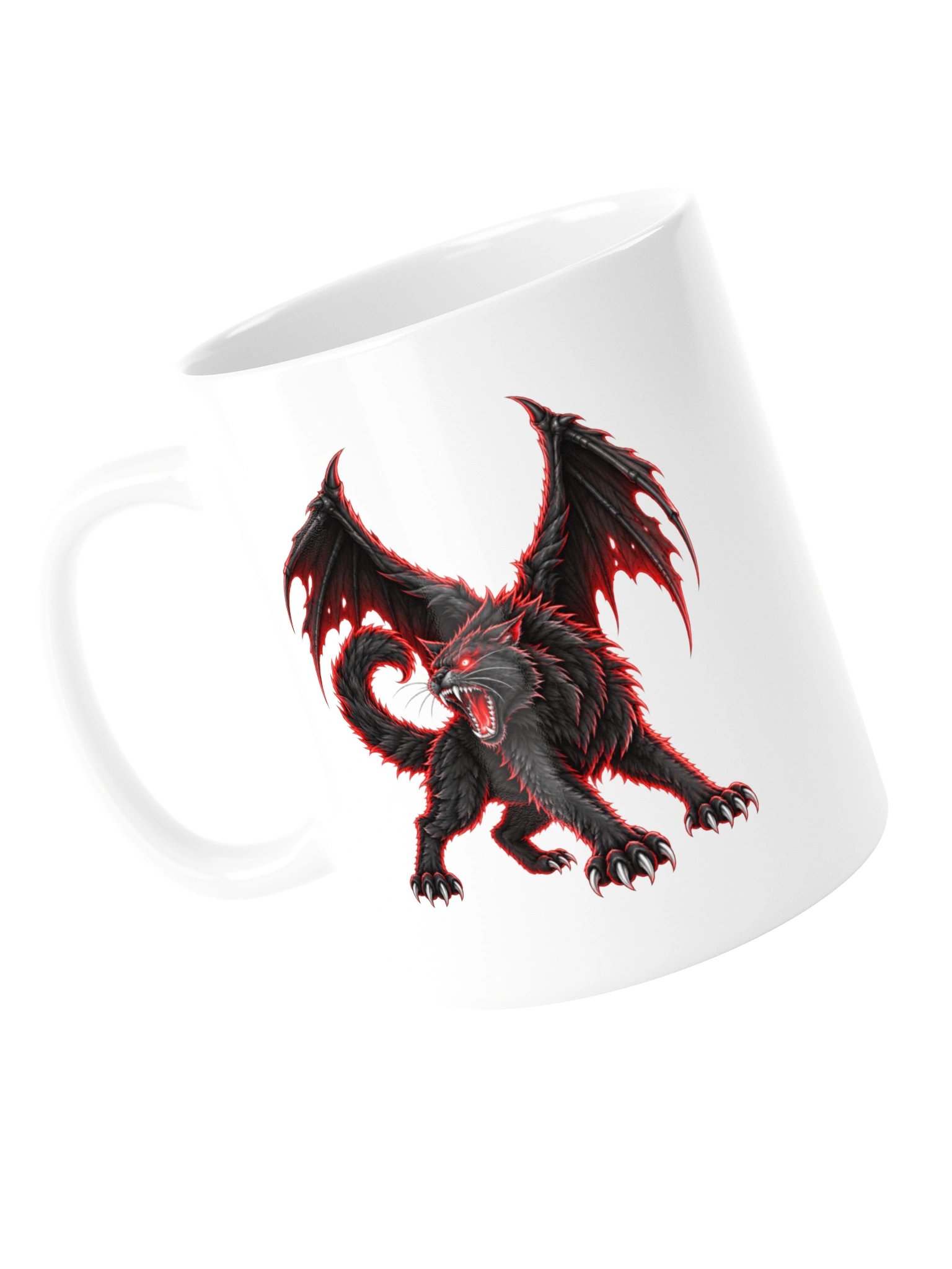 Hellfire Feline — Winged Black Cat of Halloween - Mug product image (15)