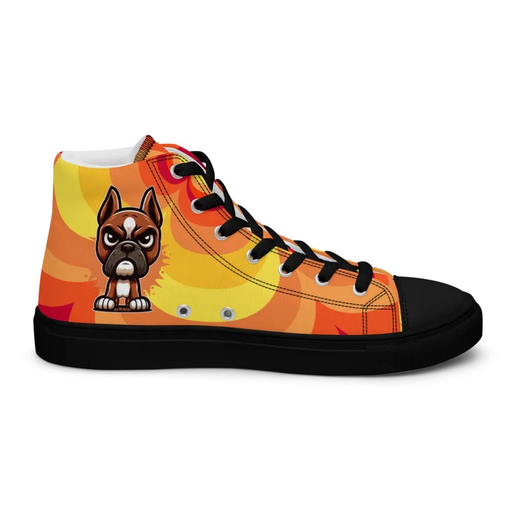 Boxer Angry Pup - Women's High Top Canvas Shoe product image (5)