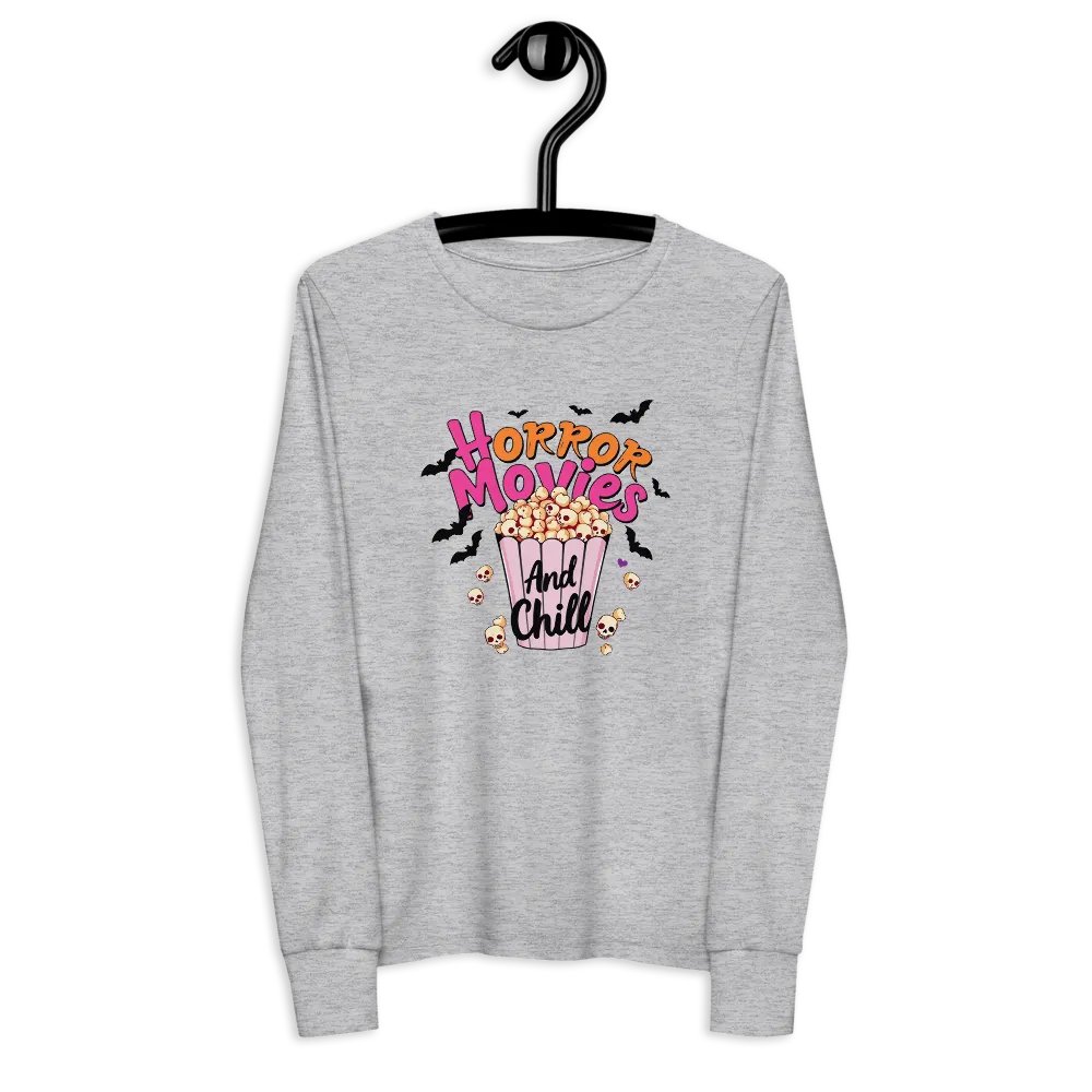 Horror Movies and Chill Popcorn Youth L/S Tee product image (8)