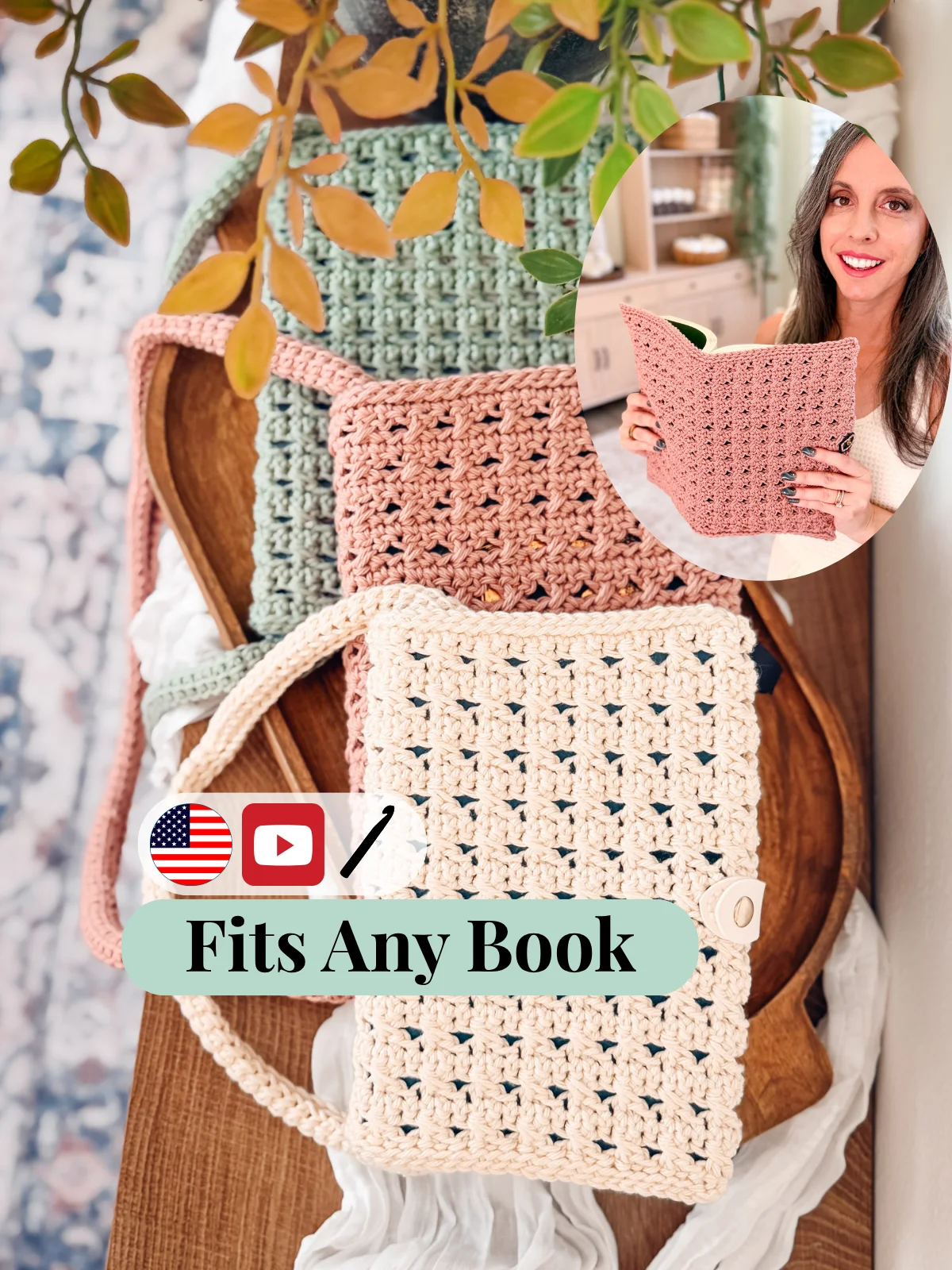 Reed Crossover Stitch Crochet Book Cover product image (1)
