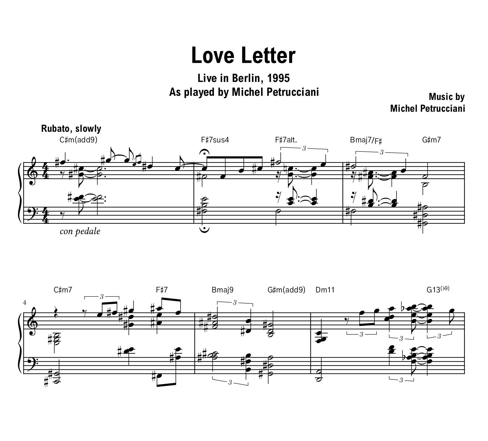 Michel Petrucciani - Love Letter - Sheet music (PDF) product image (1)